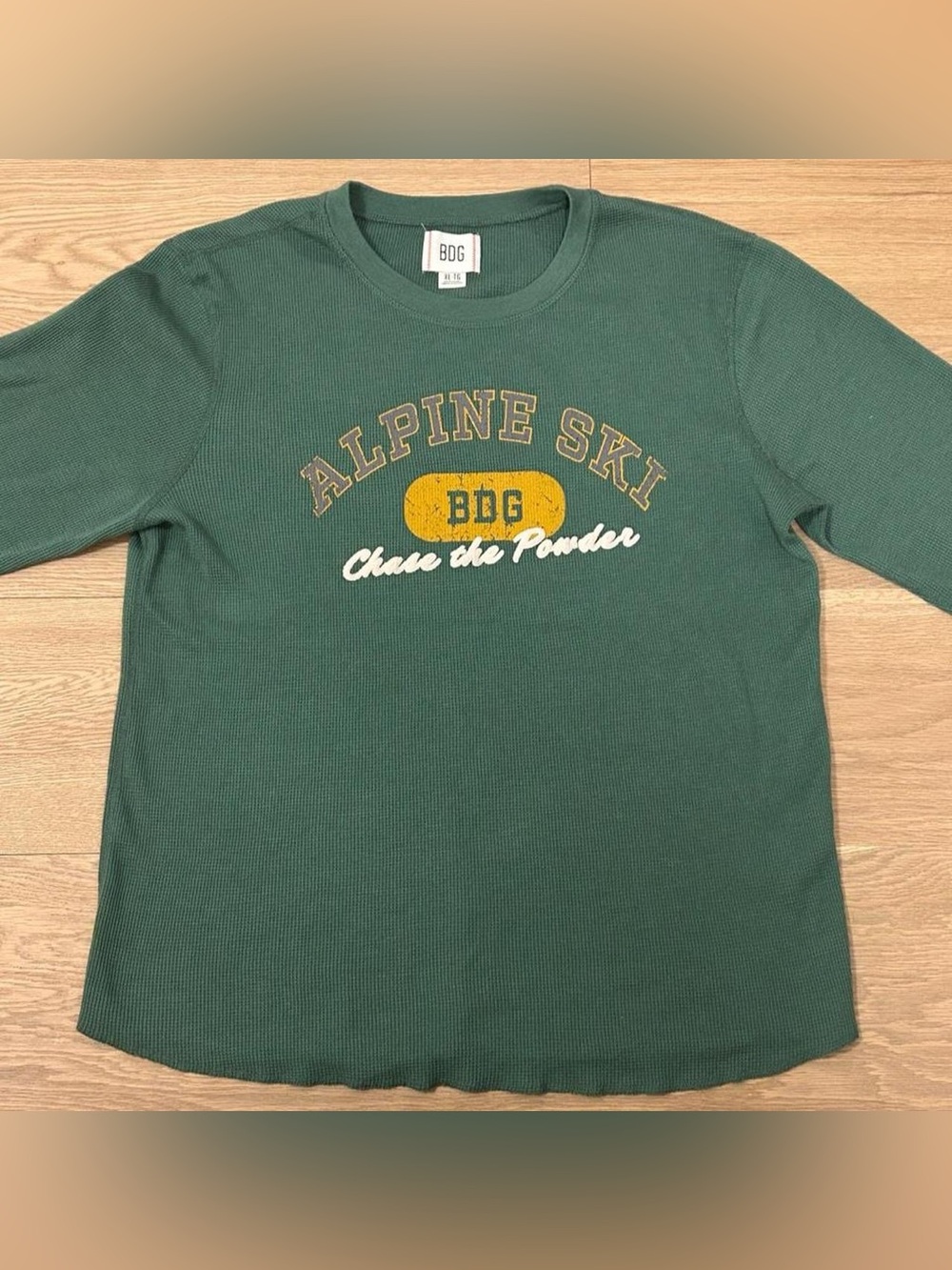 BDG Green Alpine Ski Graphic Tee with Yellow Accent